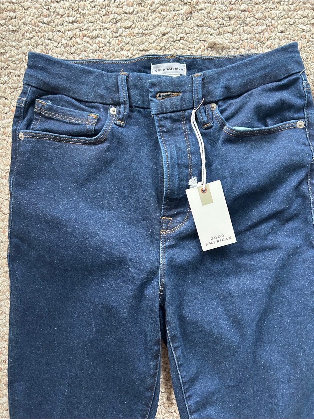 Good American always fits good waist skinny high rise jeans